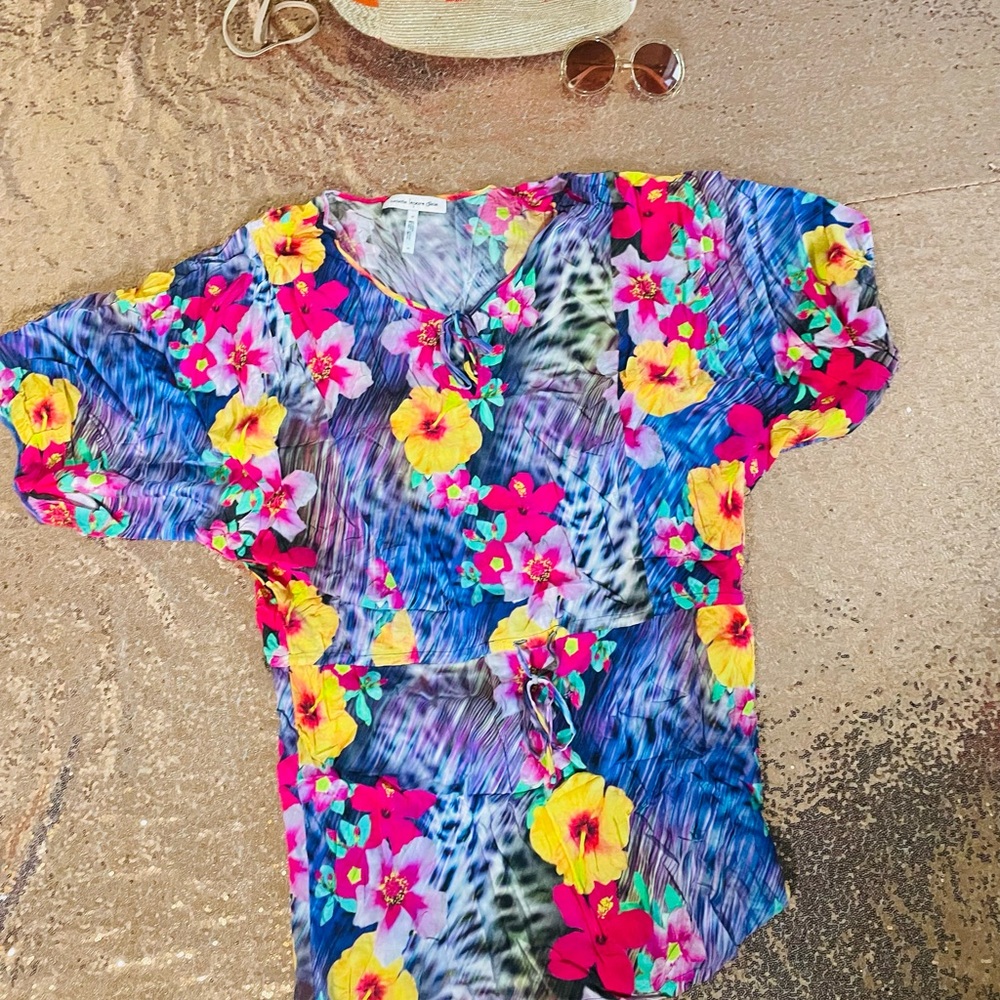 Nanette Lapore M floral swim cover up dress
